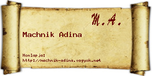 Machnik Adina névjegykártya